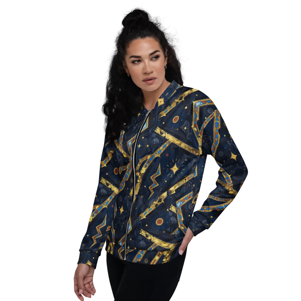 Astral Gilded Circuit on Bomber Jacket — Left
