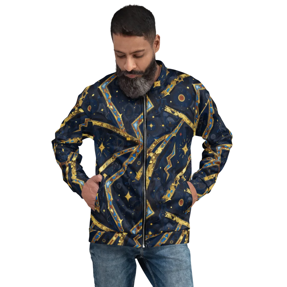 Astral Gilded Circuit on Bomber Jacket — Front