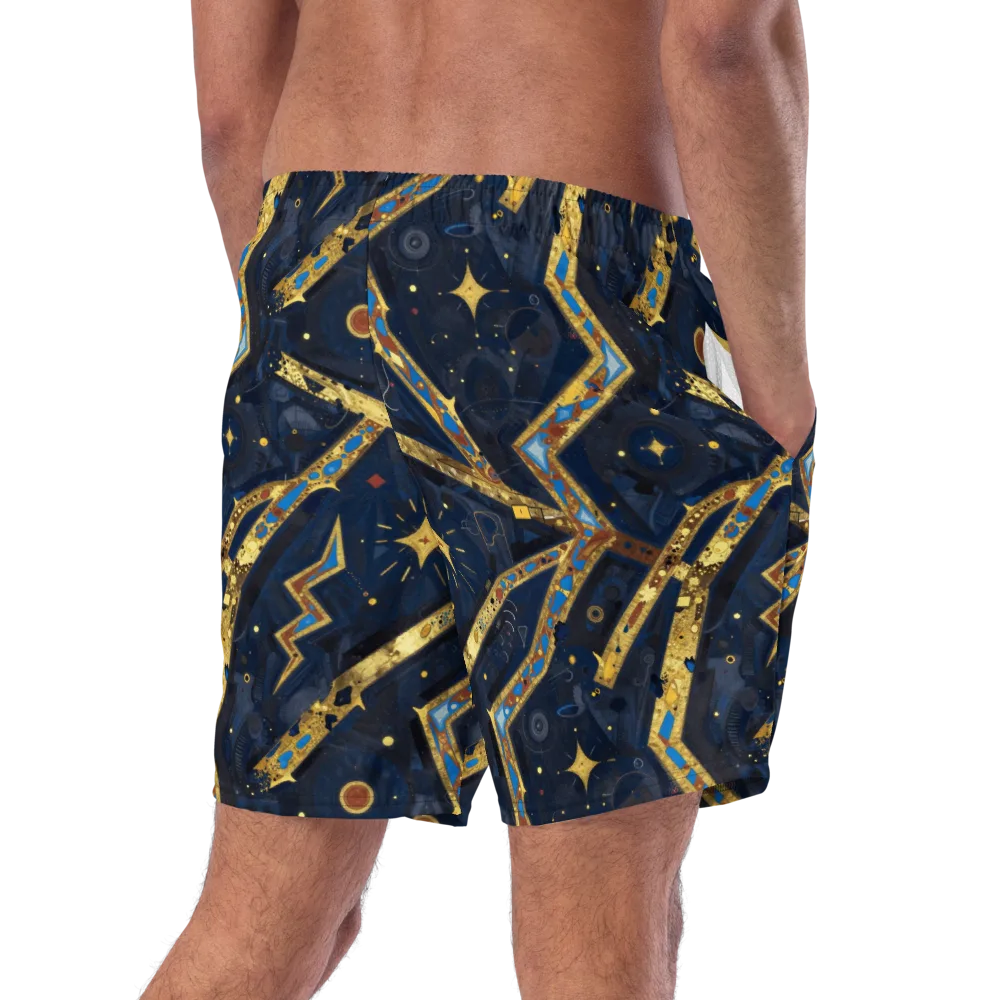 Astral Gilded Circuit on Swim Trunks — Right Back