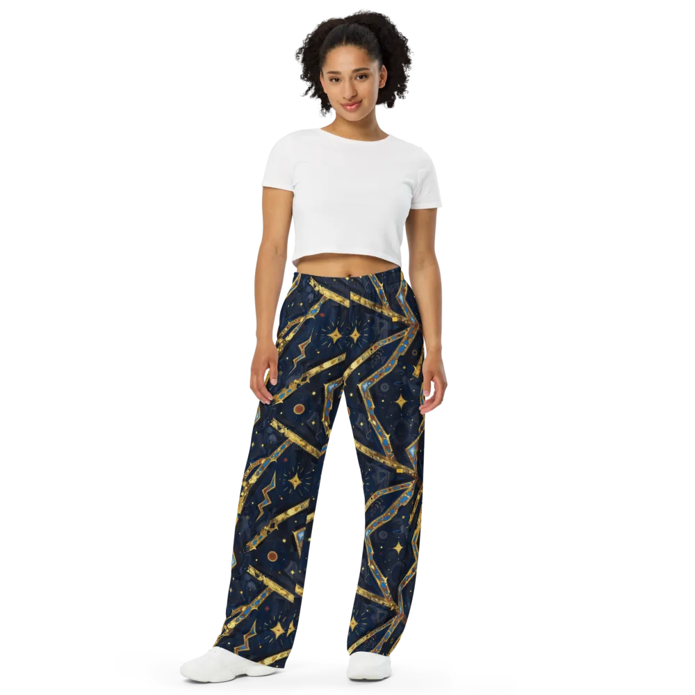 Astral Gilded Circuit on Wide-Leg Pants — Front