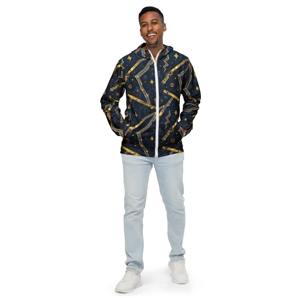 Astral Gilded Circuit on Men's Windbreaker — Front