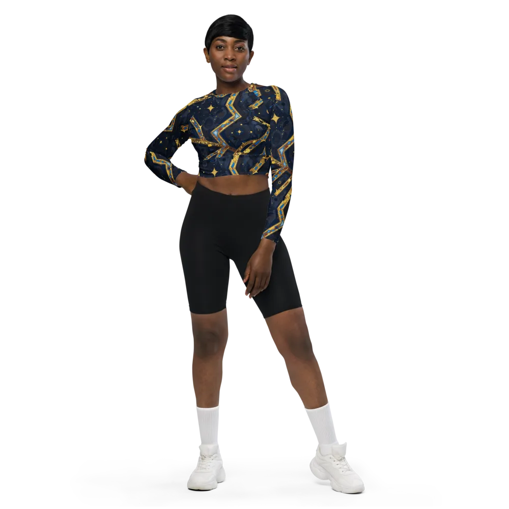 Astral Gilded Circuit on Long Sleeve Crop Top — Front