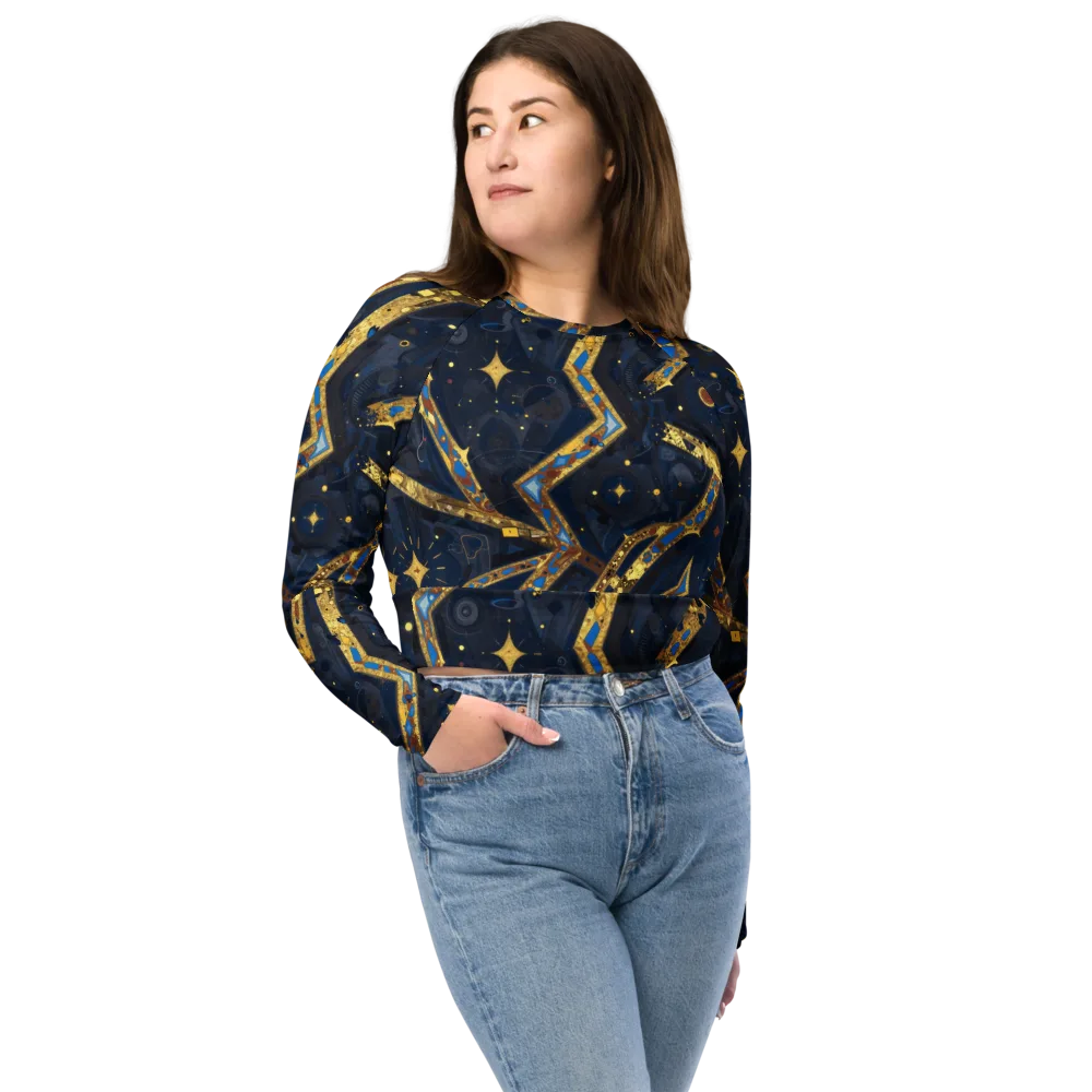 Astral Gilded Circuit on Long Sleeve Crop Top — Front