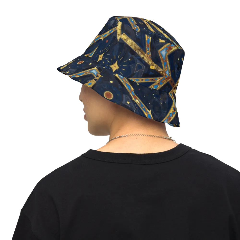 Astral Gilded Circuit on Reversible Bucket Hat — Back Inside