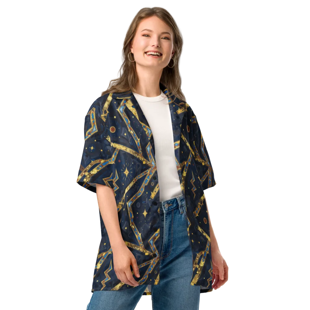 Astral Gilded Circuit on Button Shirt — Front