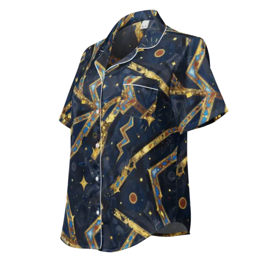 Astral Gilded Circuit on a Women's Short Sleeve Pajama Top