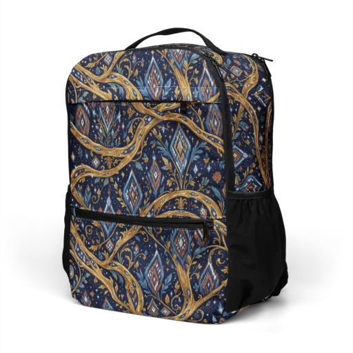 Midnight Gilded Vine on a Utility Backpack