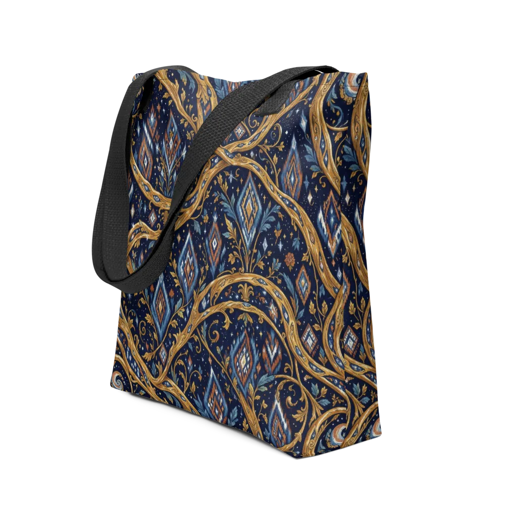 Midnight Gilded Vine on Tote Bag — Front