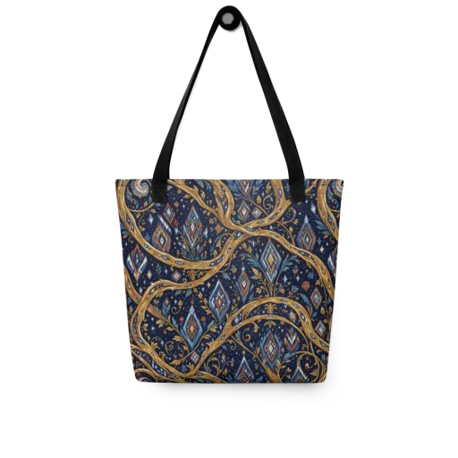 Midnight Gilded Vine on a Tote Bag