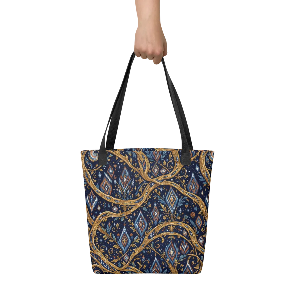Midnight Gilded Vine on Tote Bag — Front
