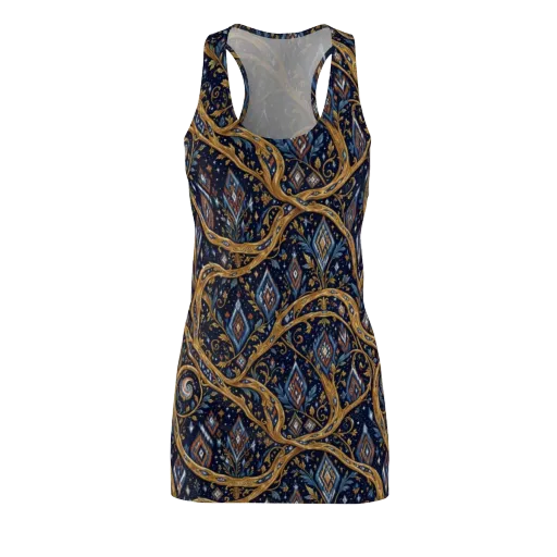 Midnight Gilded Vine on a Racerback Dress
