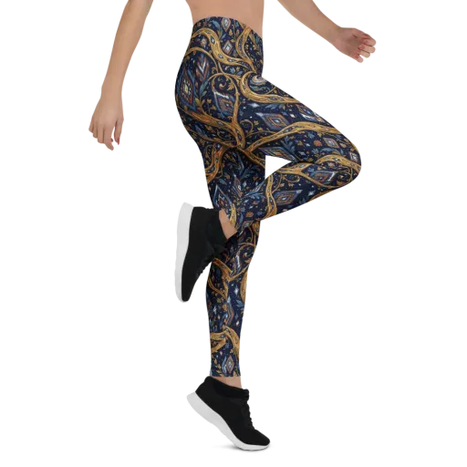 Midnight Gilded Vine on a Leggings