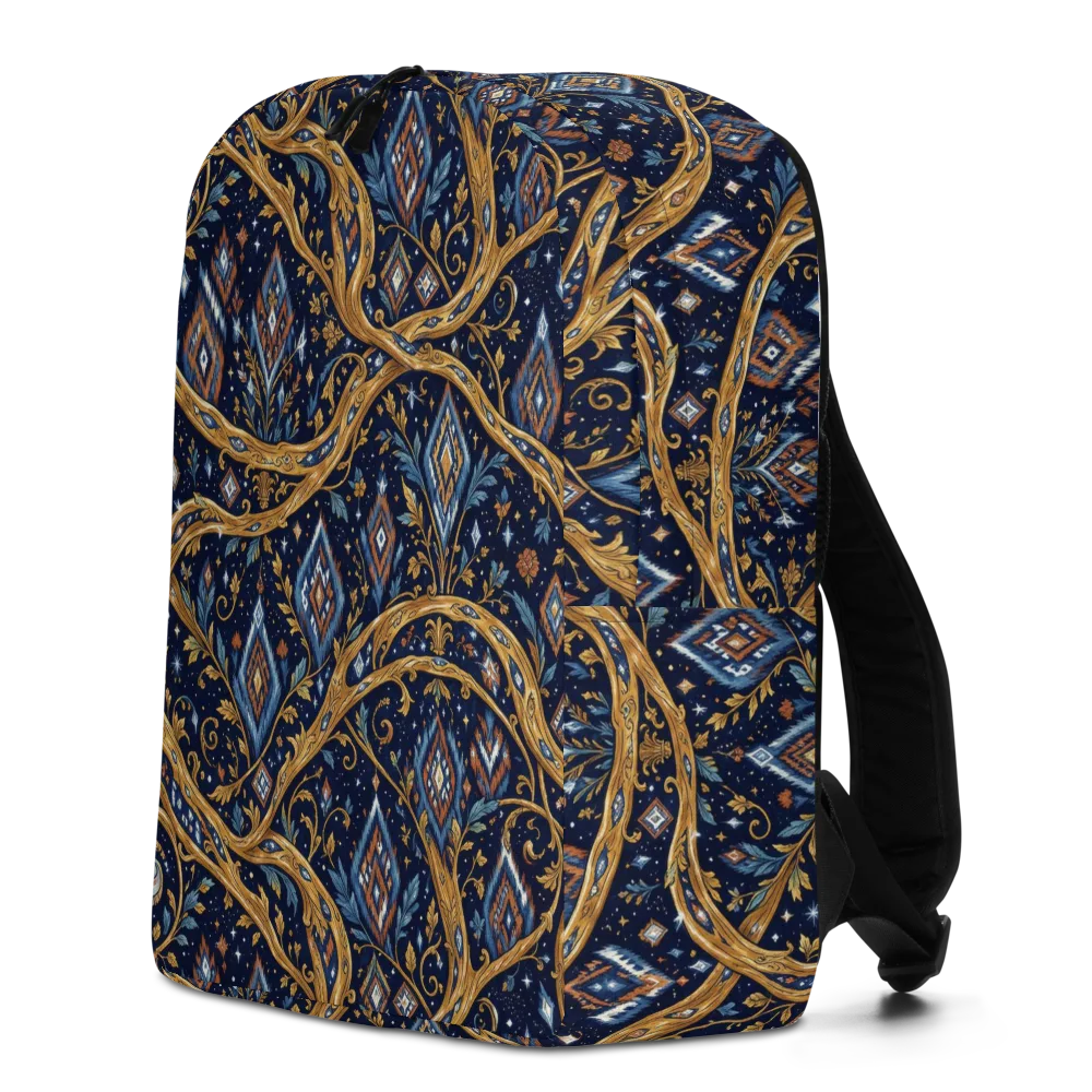 Midnight Gilded Vine on Minimalist Backpack — Left