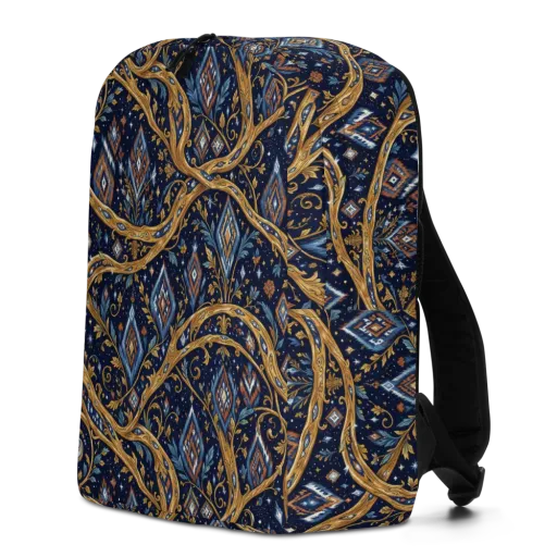 Midnight Gilded Vine on a Minimalist Backpack