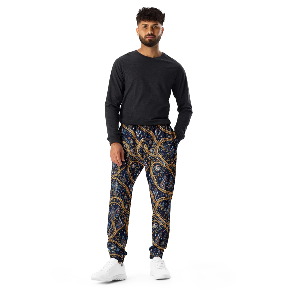 Midnight Gilded Vine on Men's Joggers — Front