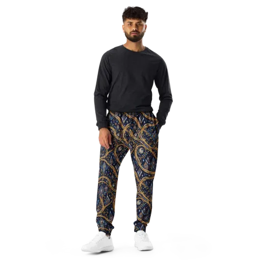 Midnight Gilded Vine on a Men's Joggers