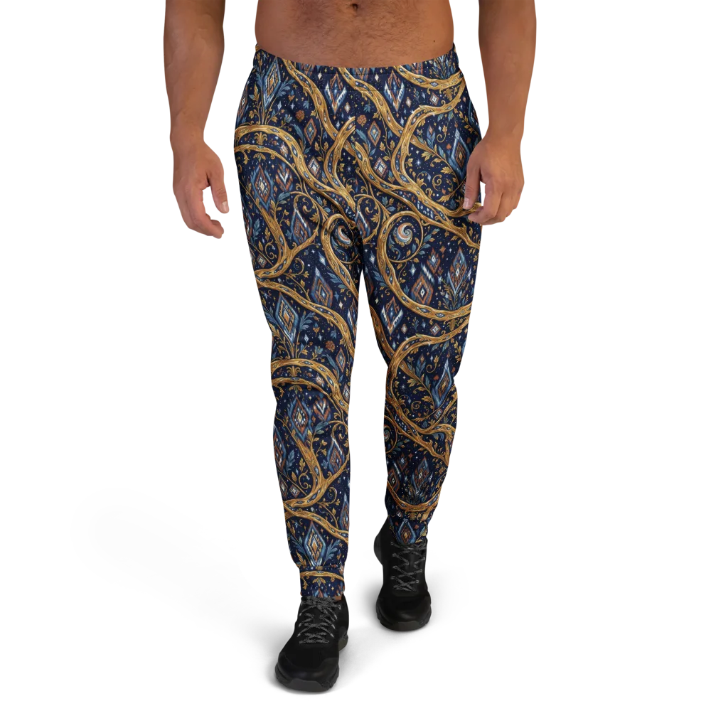 Midnight Gilded Vine on Men's Joggers — Front