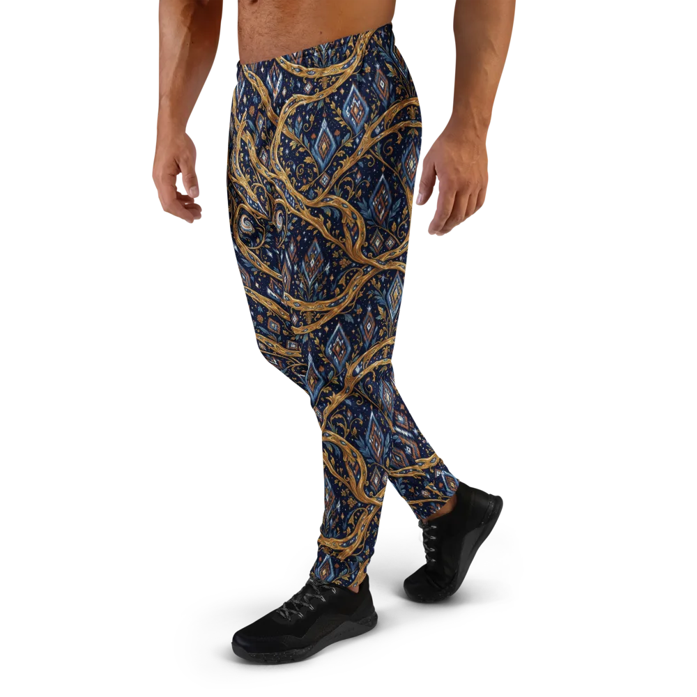 Midnight Gilded Vine on Men's Joggers — Left