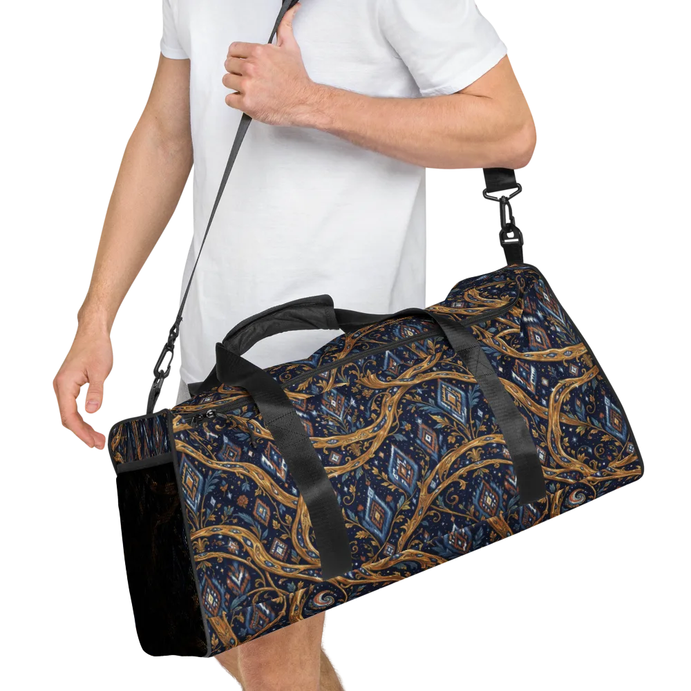 Midnight Gilded Vine on Duffle Bag — Right Front