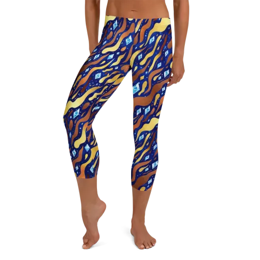 Cosmic Gold Rush on a Capri Leggings