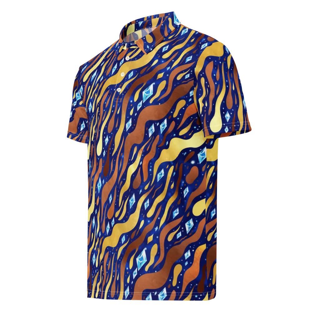 Cosmic Gold Rush on Men's Slim Fit Polo Shirt — Left Front