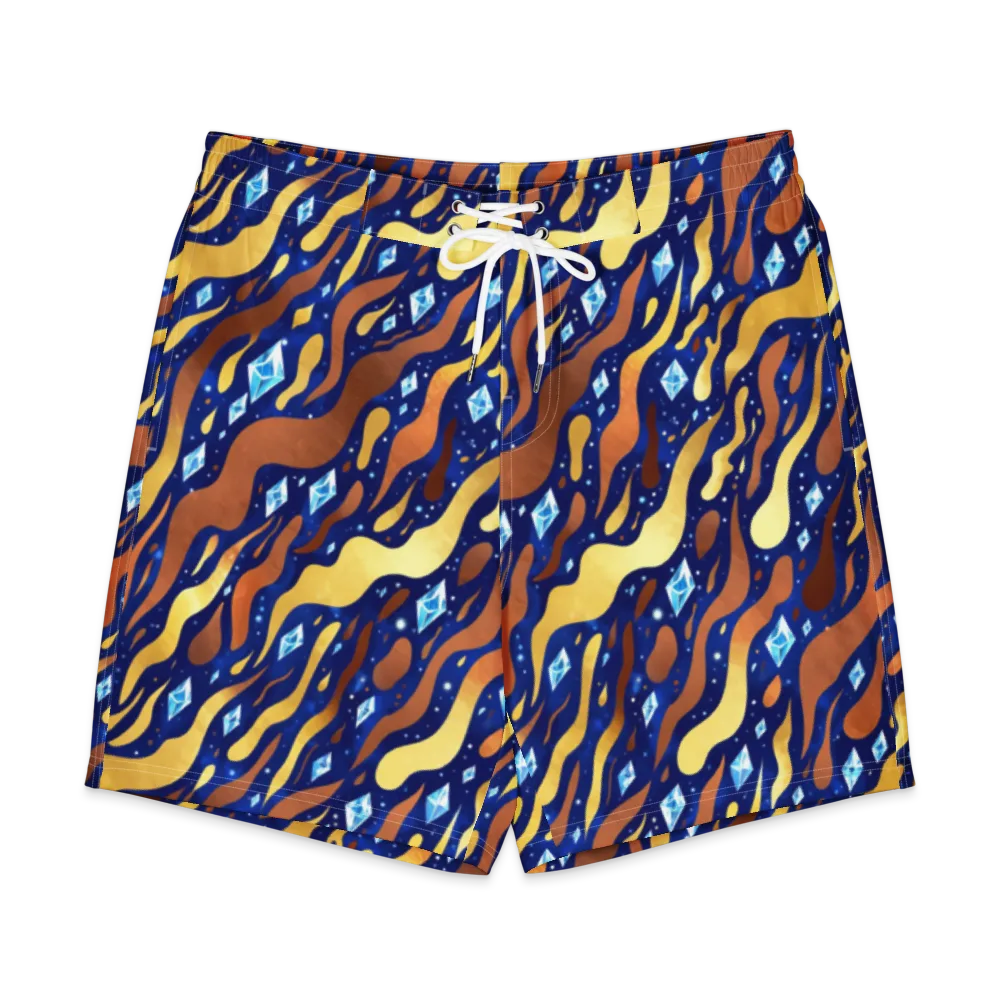 Cosmic Gold Rush on Men's Board Shorts — Front