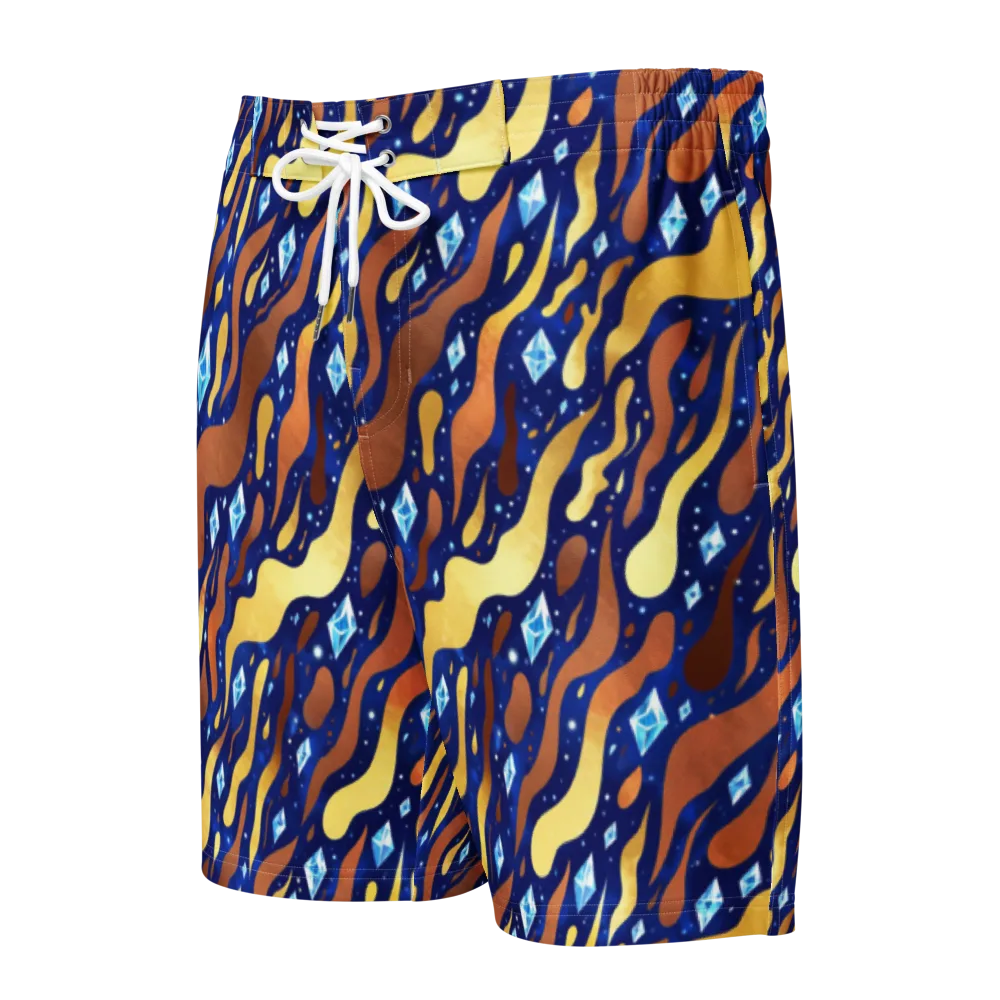Cosmic Gold Rush on Men's Board Shorts — Front