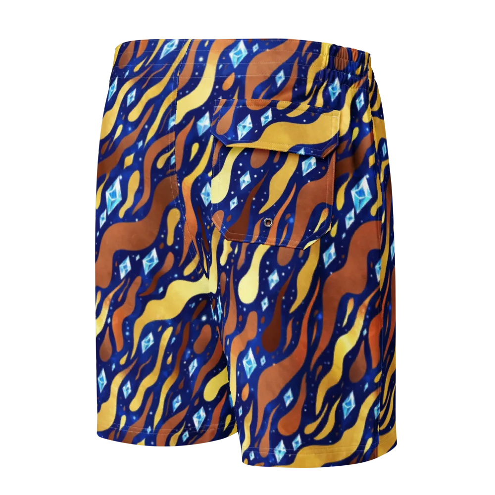 Cosmic Gold Rush on Men's Board Shorts — Back