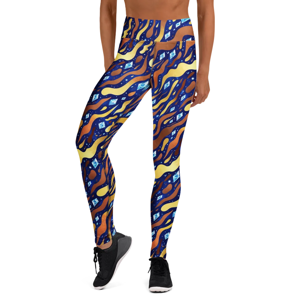 Cosmic Gold Rush on Yoga Leggings — Front