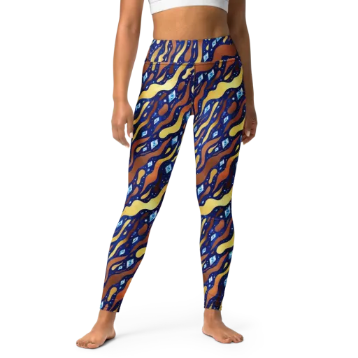 Cosmic Gold Rush on a Yoga Leggings
