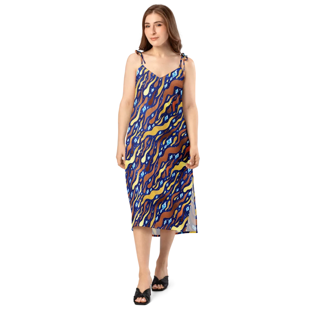 Cosmic Gold Rush on Slip Dress — Front