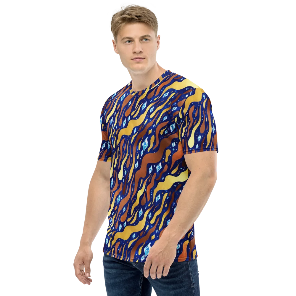 Cosmic Gold Rush on Men's Crew Neck T-Shirt — Left