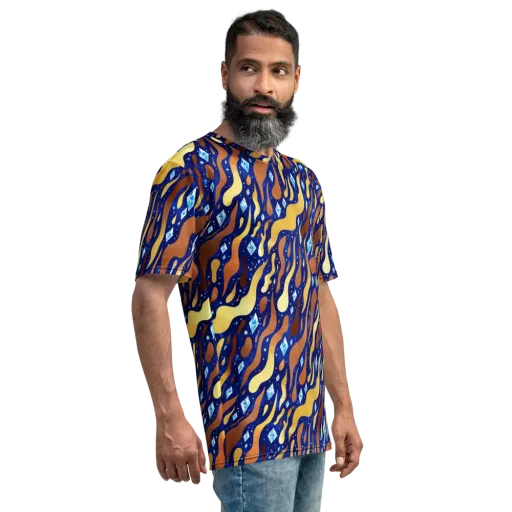 Cosmic Gold Rush on a Men's Crew Neck T-Shirt