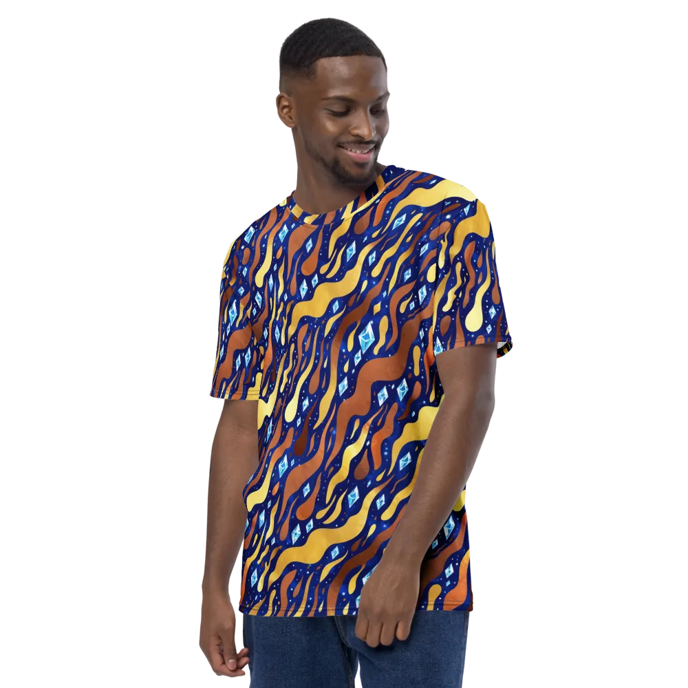 Cosmic Gold Rush on Men's Crew Neck T-Shirt — Left