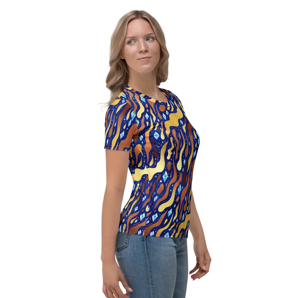 Cosmic Gold Rush on Women's Crew Neck T-Shirt — Right