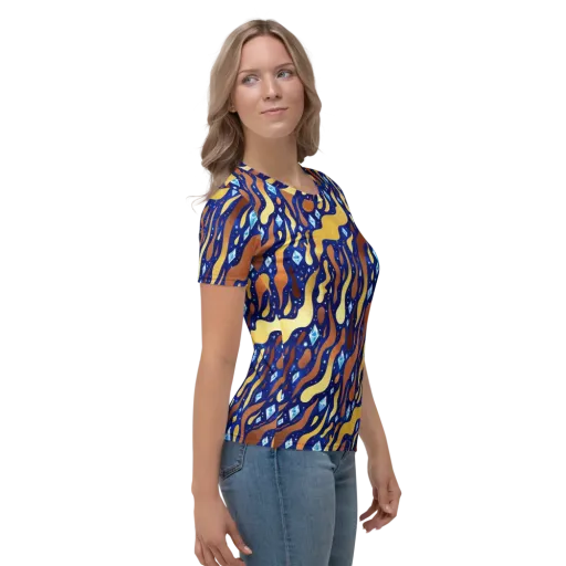 Cosmic Gold Rush on a Women's Crew Neck T-Shirt
