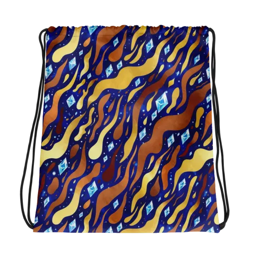 Cosmic Gold Rush on a Drawstring Bag