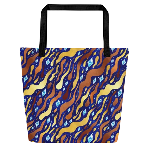 Cosmic Gold Rush on a Large Tote Bag W/ Pocket
