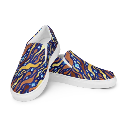 Cosmic Gold Rush on a Women's Slip-On Canvas Shoes