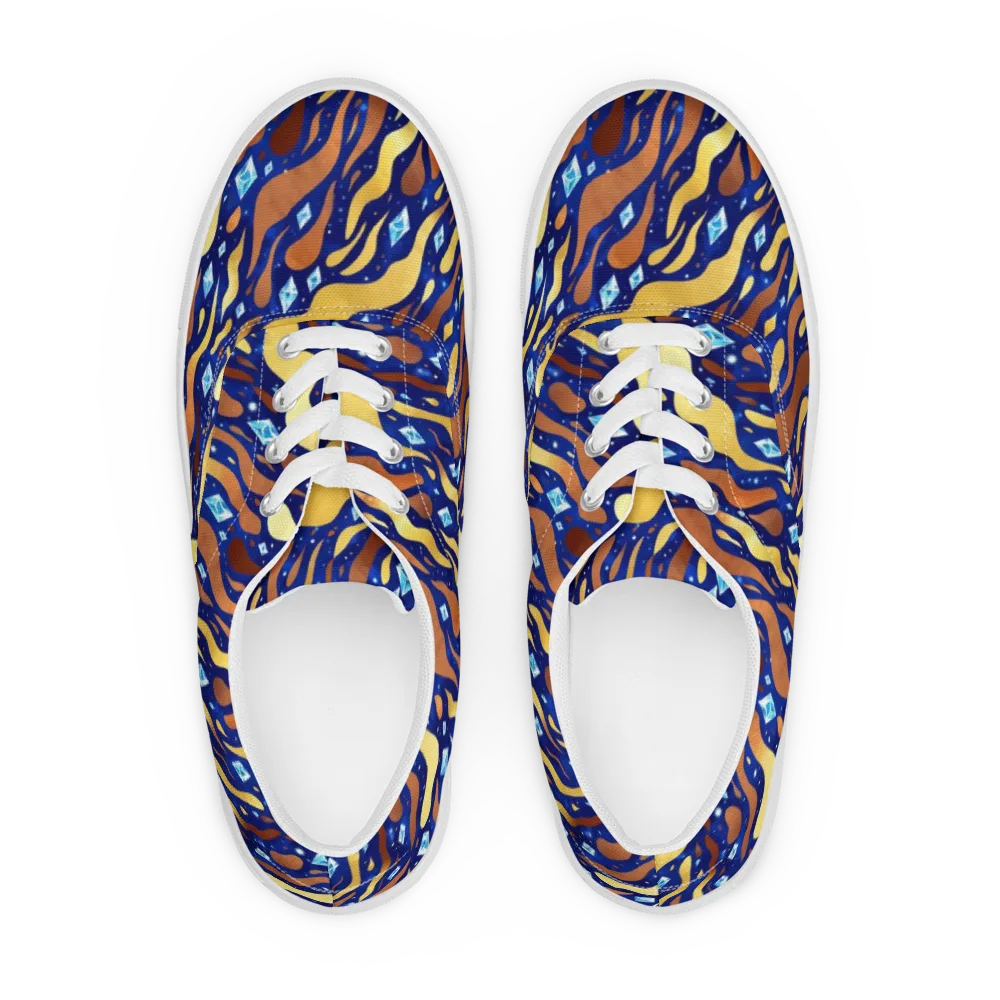 Cosmic Gold Rush on Men's Lace-Up Canvas Shoes — Front
