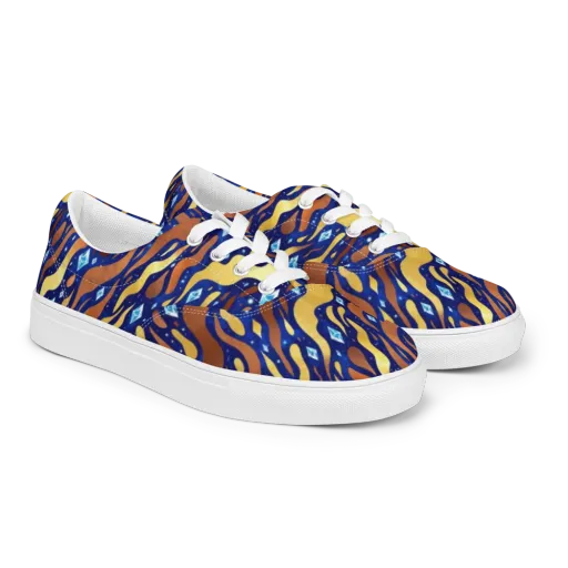 Cosmic Gold Rush on a Men's Lace-Up Canvas Shoes