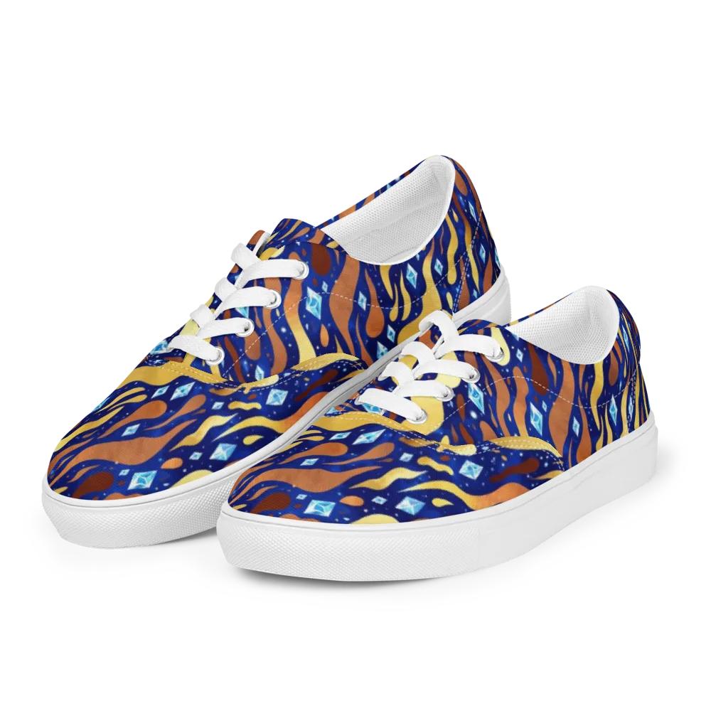 Cosmic Gold Rush on Men's Lace-Up Canvas Shoes — Left Front