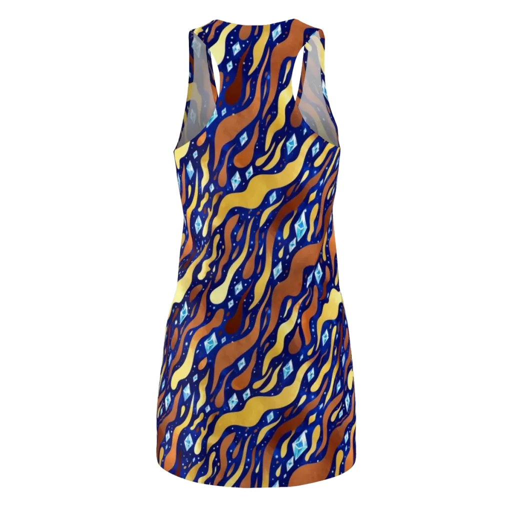 Cosmic Gold Rush on Racerback Dress — Back