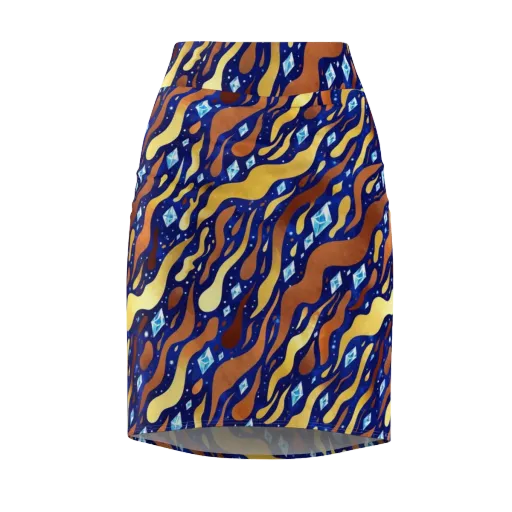 Cosmic Gold Rush on a Pencil Skirt
