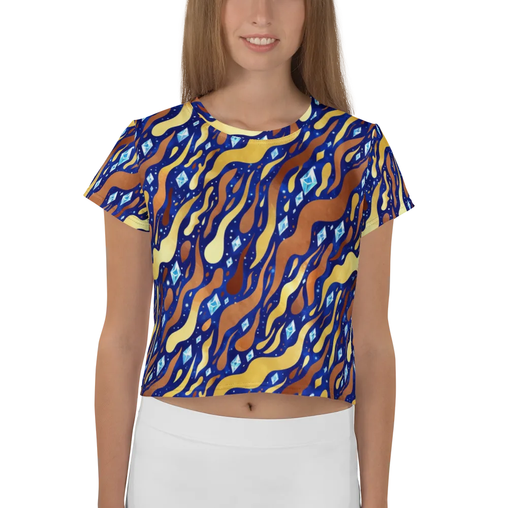 Cosmic Gold Rush on Crop Tee — Front