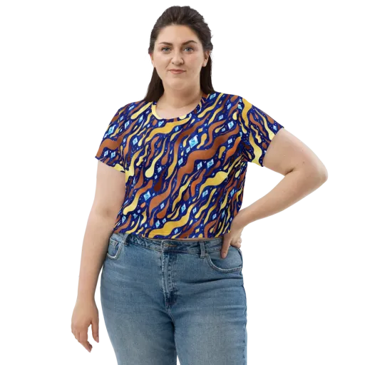 Cosmic Gold Rush on a Crop Tee