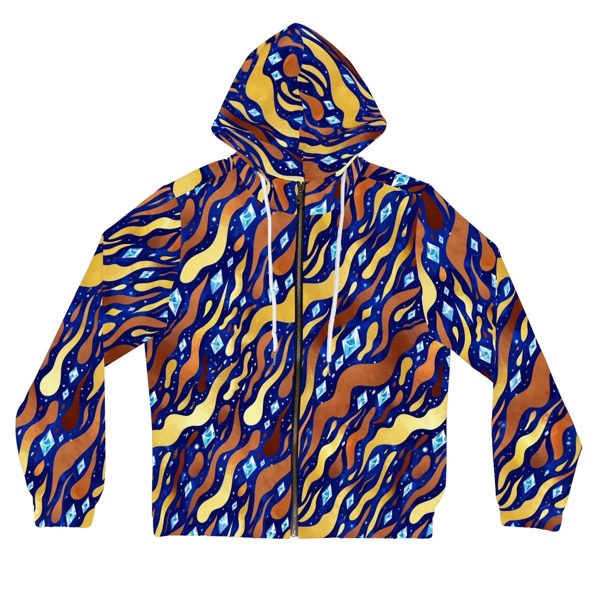 Cosmic Gold Rush on Women's Full-Zip Hoodie — Front