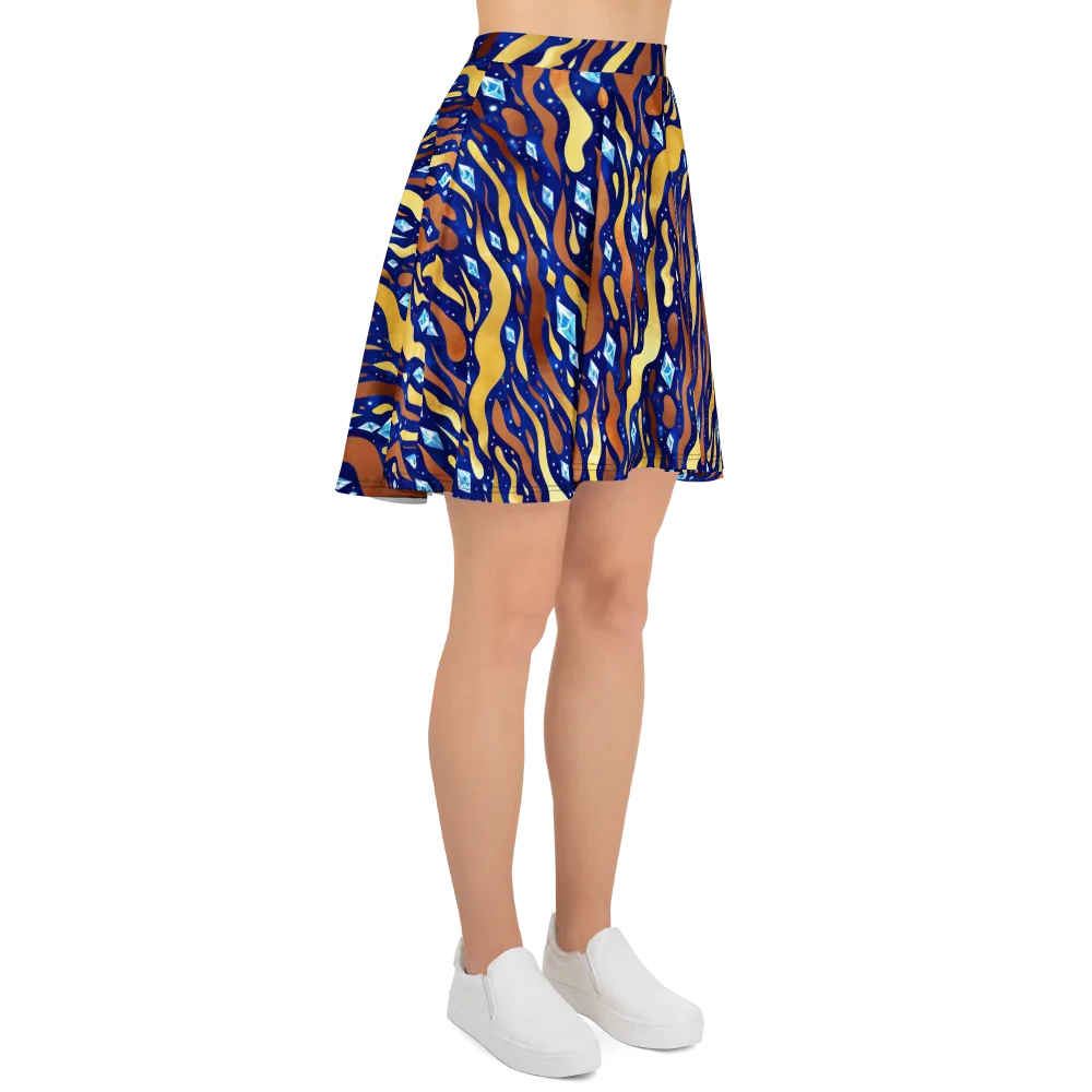 Cosmic Gold Rush on Skater Skirt — Right