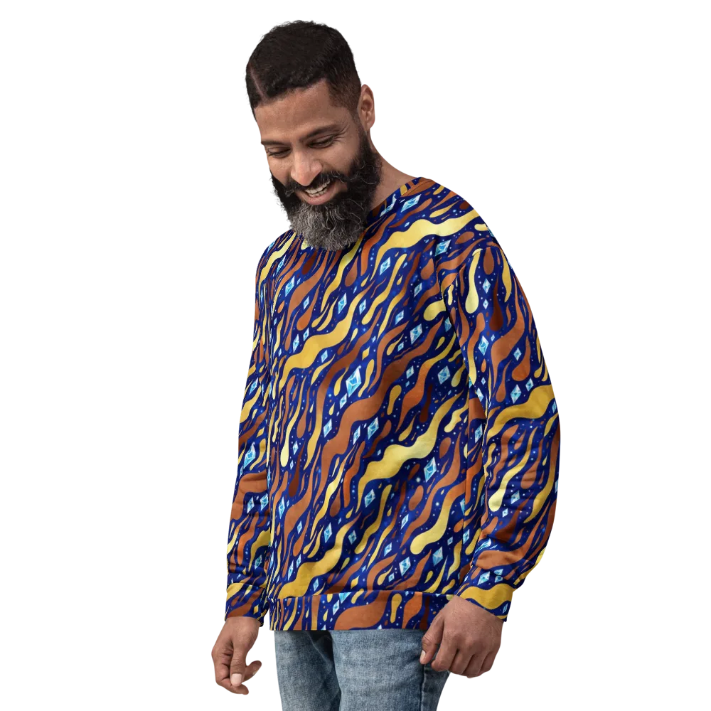 Cosmic Gold Rush on Sweatshirt — Left Front