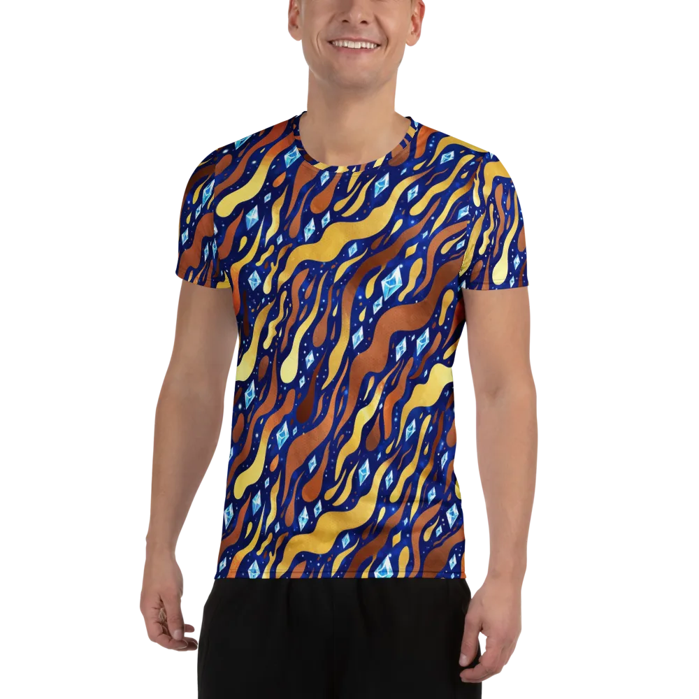 Cosmic Gold Rush on Men's Athletic T-Shirt — Front
